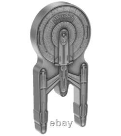 Pièce en argent de 3 oz U. S. S. Enterprise NCC-1701 Star Trek Niue 2024