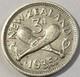 Pièce En Argent De 3 Pence De Nouvelle-zélande 1935 Km-1 Date ClÉ