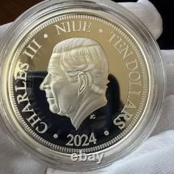 Pièce en argent proof colorisée de 3 oz, Année lunaire du Dragon 2024 de la New Zealand Mint
