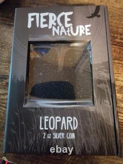 Pièce léopard argentée 999 de 2 onces Série Nature Sauvage Collectionneur Niue Nouvelle-Zélande