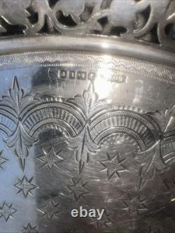 Plateau à esclave en argent Sterling vintage 1886 M. S Steinson Christchurch, Nouvelle-Zélande