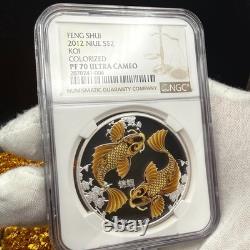 Preuve 2012 NIUE Argent S$2 Poisson Koi Feng Shui Colorisé PF70UC 1 de 84 Monnaie
