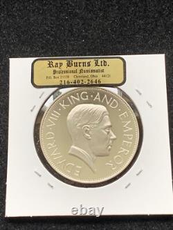 RARE pièce de monnaie en argent de taille couronne de la FANTASY KING Edward VIII de Nouvelle-Zélande de 1936 GEM PROOF