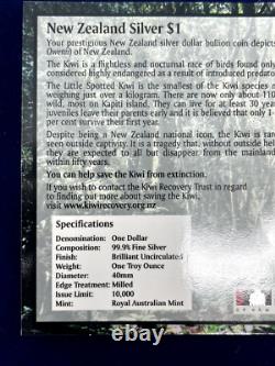 Rare 2004 'Petit Kiwi Tacheté' 1 once Argent Dollar de Nouvelle-Zélande BU (DERNIER EXEMPLAIRE)