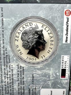 Rare 2004 'Petit Kiwi tacheté' 1 once d'argent dollar néo-zélandais BE (DERNIER)