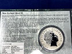 Rare 2004 'Petit Kiwi tacheté' 1 once d'argent dollar néo-zélandais BE (DERNIER)