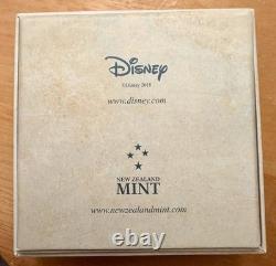 Rare pièce d'argent proof de 1 oz Pinocchio Disney Nouvelle-Zélande Mint 2018