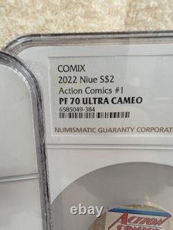 SUPERMAN ! Nouvelle-Zélande Mint Action Comics n° 1 2022 1 oz. 999 PF70 Ultra Cameo Coin
