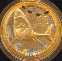 Semaine des requins - 1 oz d’argent de la New Zealand Mint - Grand requin blanc 2012 avec emballage d’origine et certificat d’authenticité
