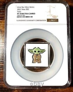 Série de pièces rares Star Wars Yoda Ngc Pf70 Nz Mint Chibi Coin 2022