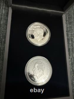 Seulement 500 frappés - Nouvelle-Zélande Ciel Sombre/ Ciel Clair 2 OZ. Ensemble de pièces en argent Proof