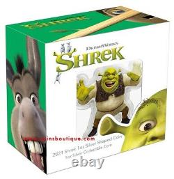 Shrek 1 Oz Pièce D'argent En Forme De Niue 2021