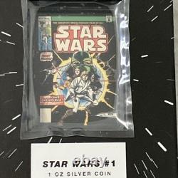 Star Wars 2024 Niue barre colorée 1 oz en argent pur Disney Comix New Zealand Mint