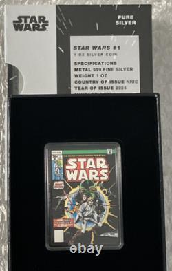 Star Wars 2024 Niue barre colorée 1 oz en argent pur Disney Comix New Zealand Mint
