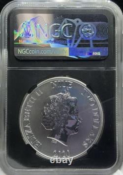 Star Wars BOBA FETT 1 oz. 999 Argent 2020 Premières Émissions Nouvelle-Zélande S$2 NGC MS70