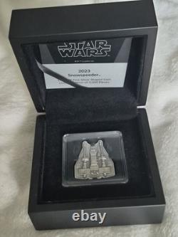 Star Wars Snowspeeder pièce de monnaie en argent fin 999 de 1 oz de la New Zealand Mint, bullion