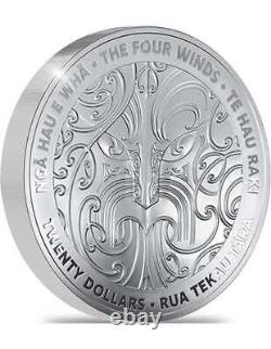 TE HAU RAKI Quatre Vents 1 Kg Pièce en Argent de 20$ Nouvelle-Zélande 2022