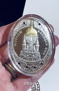Œuf Kremlin de Moscou 2013 Pièce de monnaie en argent de 2 dollars néo-zélandais avec cristaux Swarovski